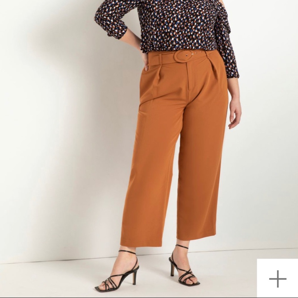 ELOQUII Pleat Front Trouser with Belt